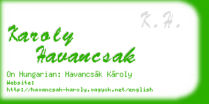 karoly havancsak business card