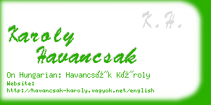karoly havancsak business card
